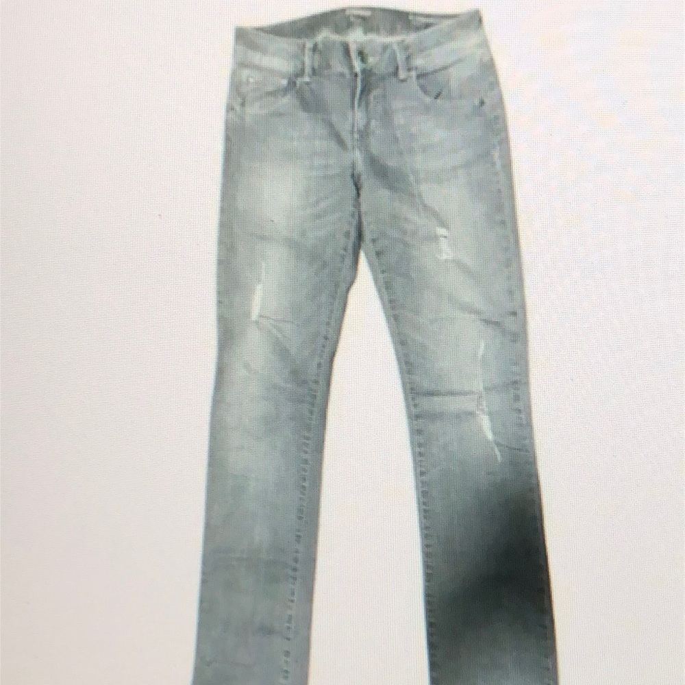 Authentic Motivi 🇮🇹 Skinny Jeans Gray Distressed Size 27👖